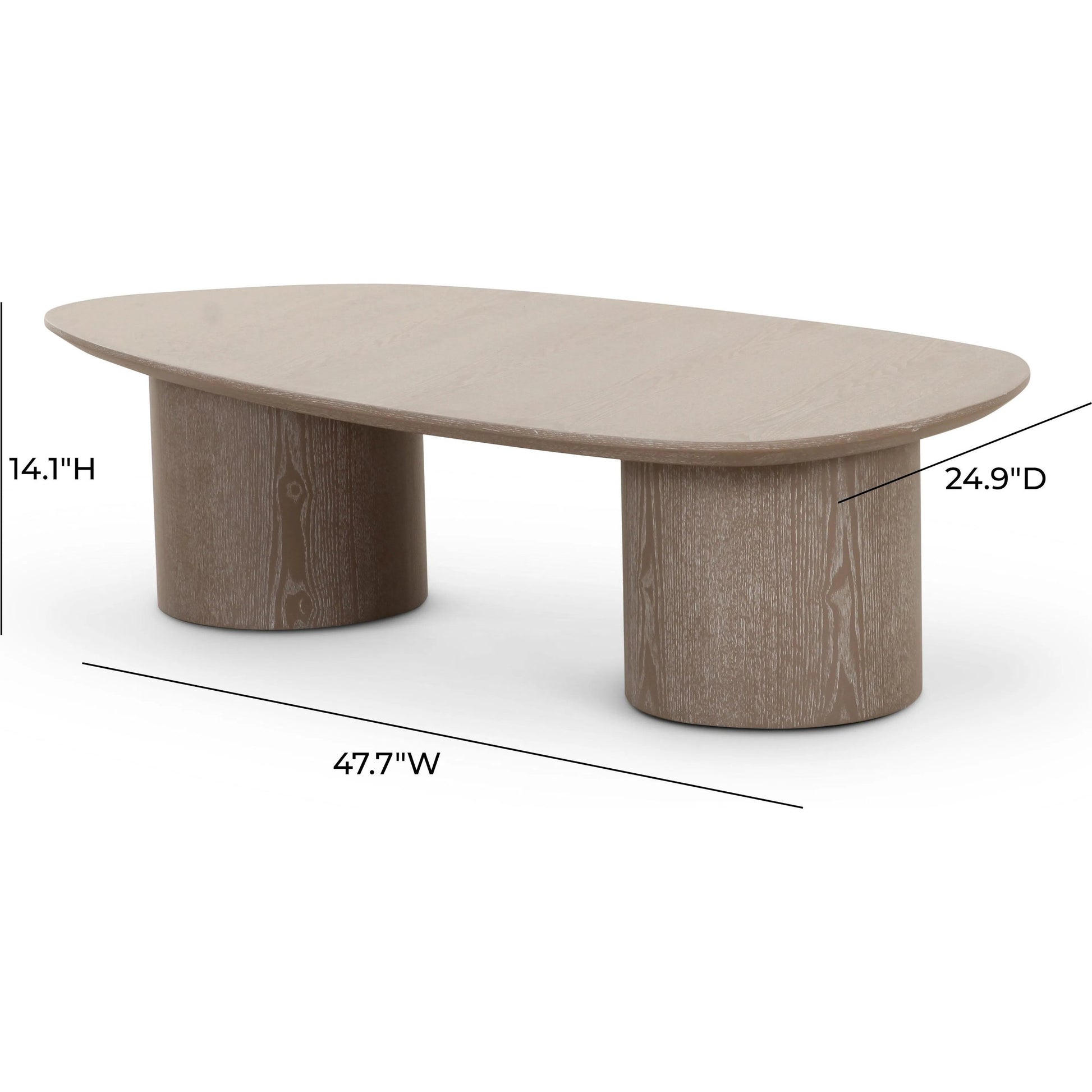 Rhema Oblong Coffee Table by TOV Furniture in washed ash. Made from mdf, veneer in a transitional style.