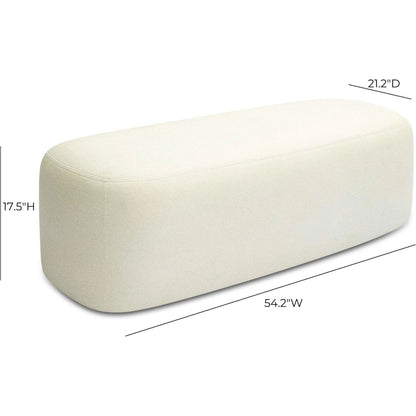 Graceland Faux Mohair Bench by TOV Furniture. Made from faux fur, plywood in a transitional style.