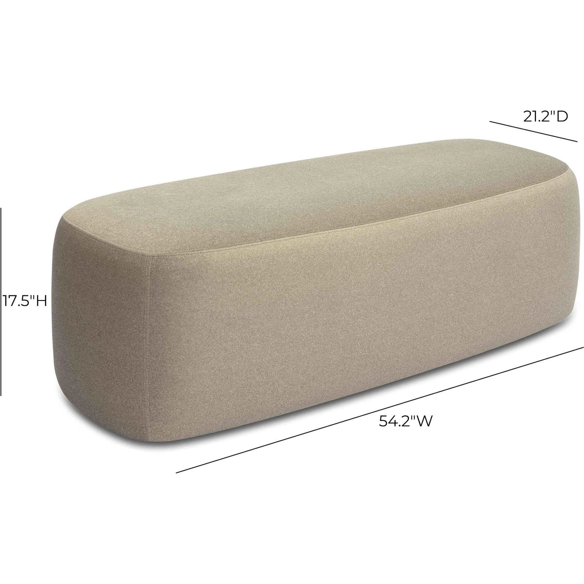 Graceland Faux Mohair Bench by TOV Furniture. Made from faux fur, plywood in a transitional style.