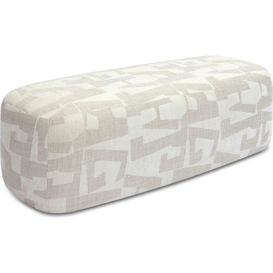Graceland Jacquard Bench by TOV Furniture in cream. Made from jacquard, plywood in a unique style.