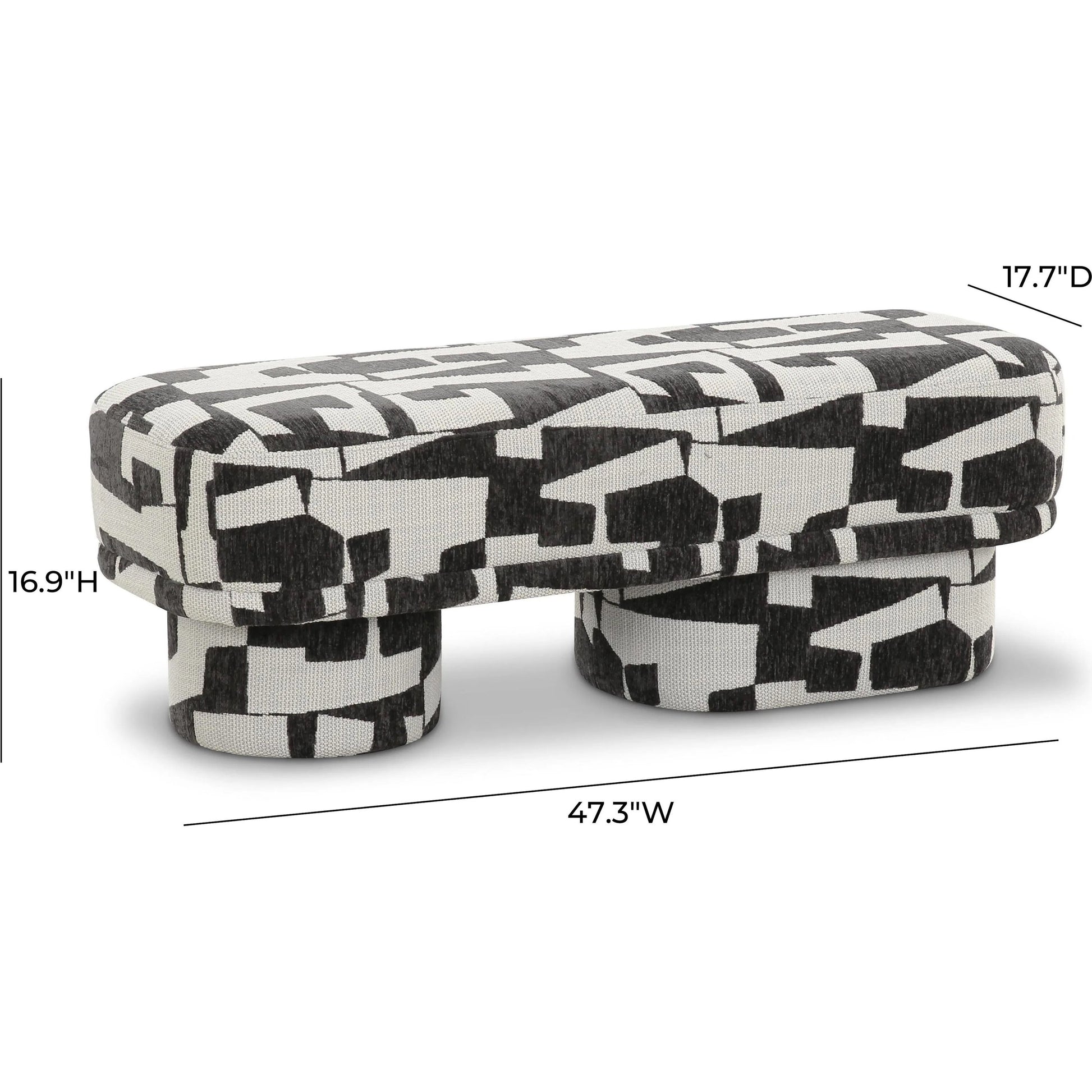 Lena Jacquard Bench by TOV Furniture. Made from jacquard, plywood in a eclectic & global style.