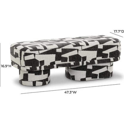 Lena Jacquard Bench by TOV Furniture. Made from jacquard, plywood in a eclectic & global style.