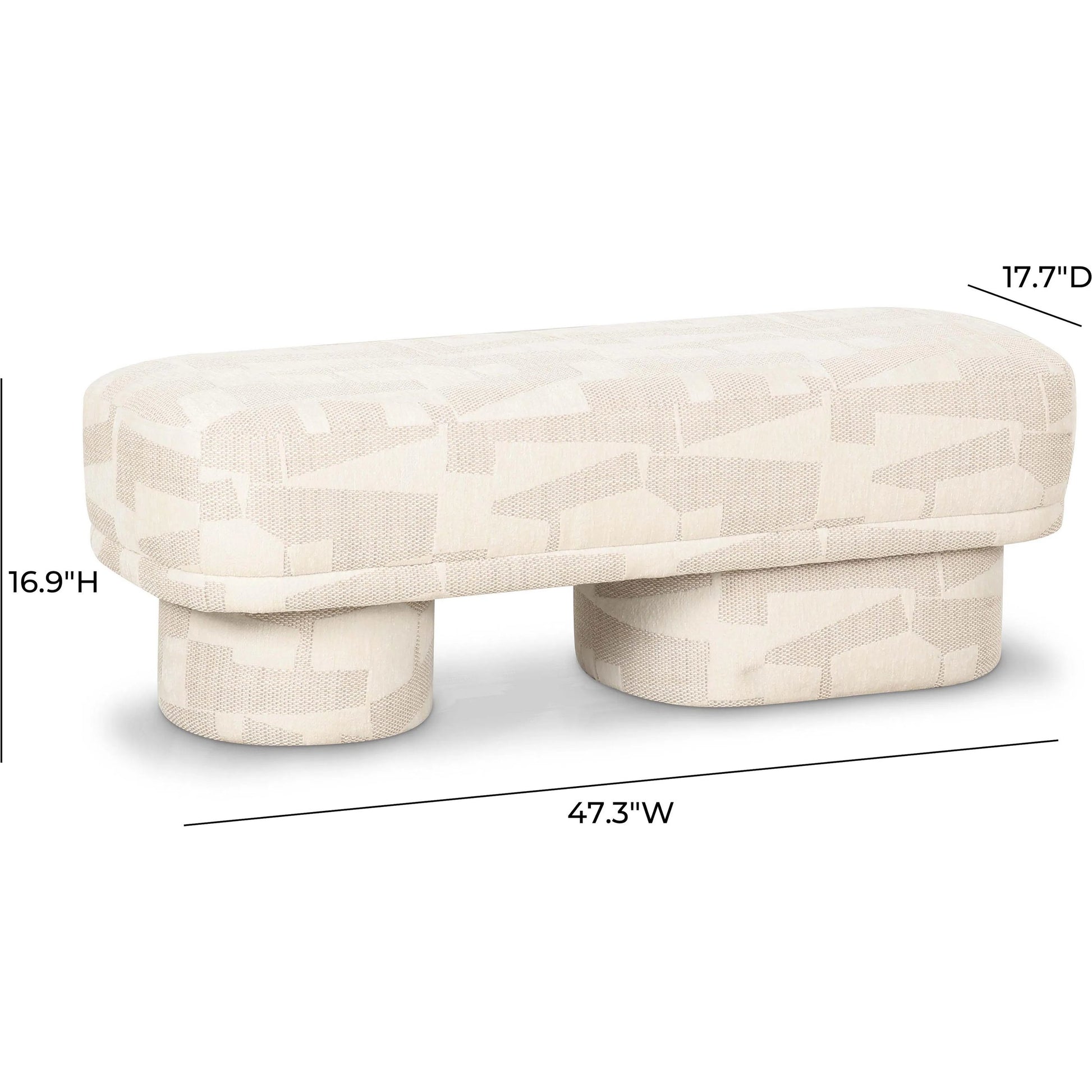 Lena Jacquard Bench by TOV Furniture. Made from jacquard, plywood in a eclectic & global style.