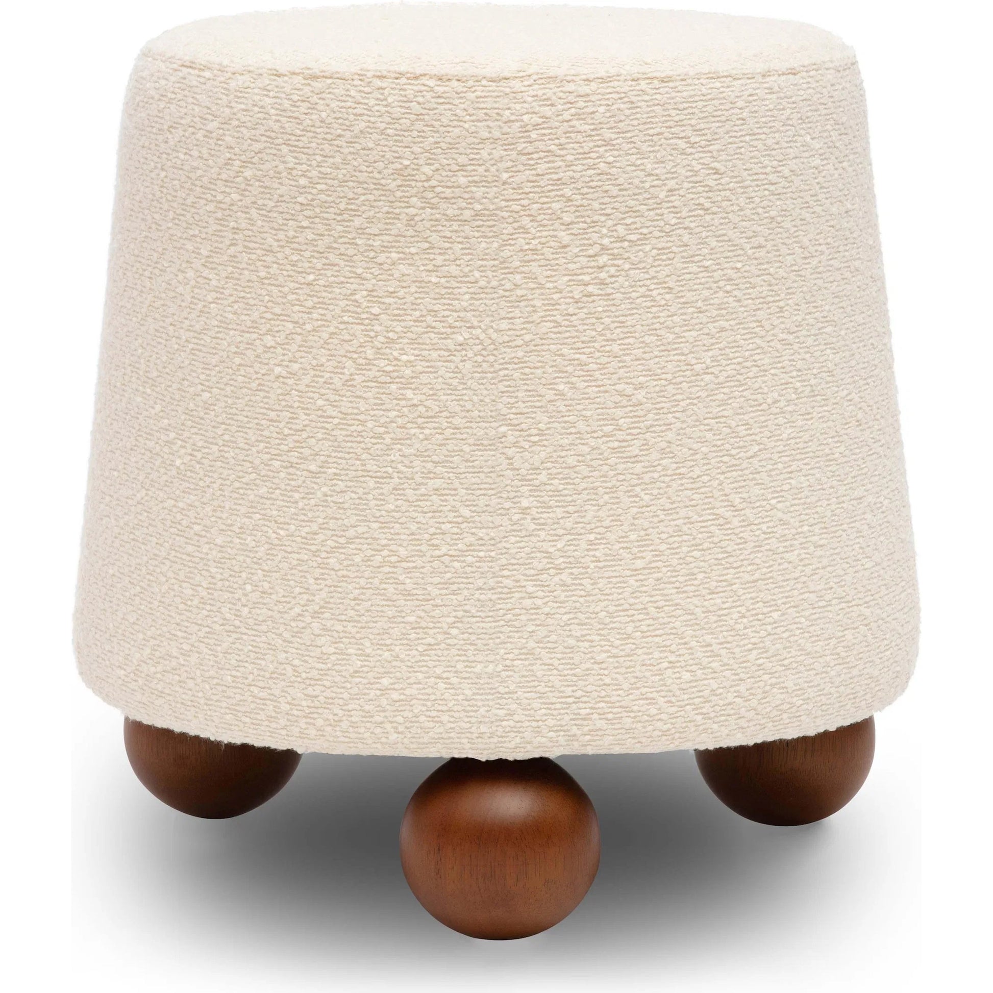 Jaine Boucle Stool by TOV Furniture. Made from boucle, plywood, wood in a unique style.