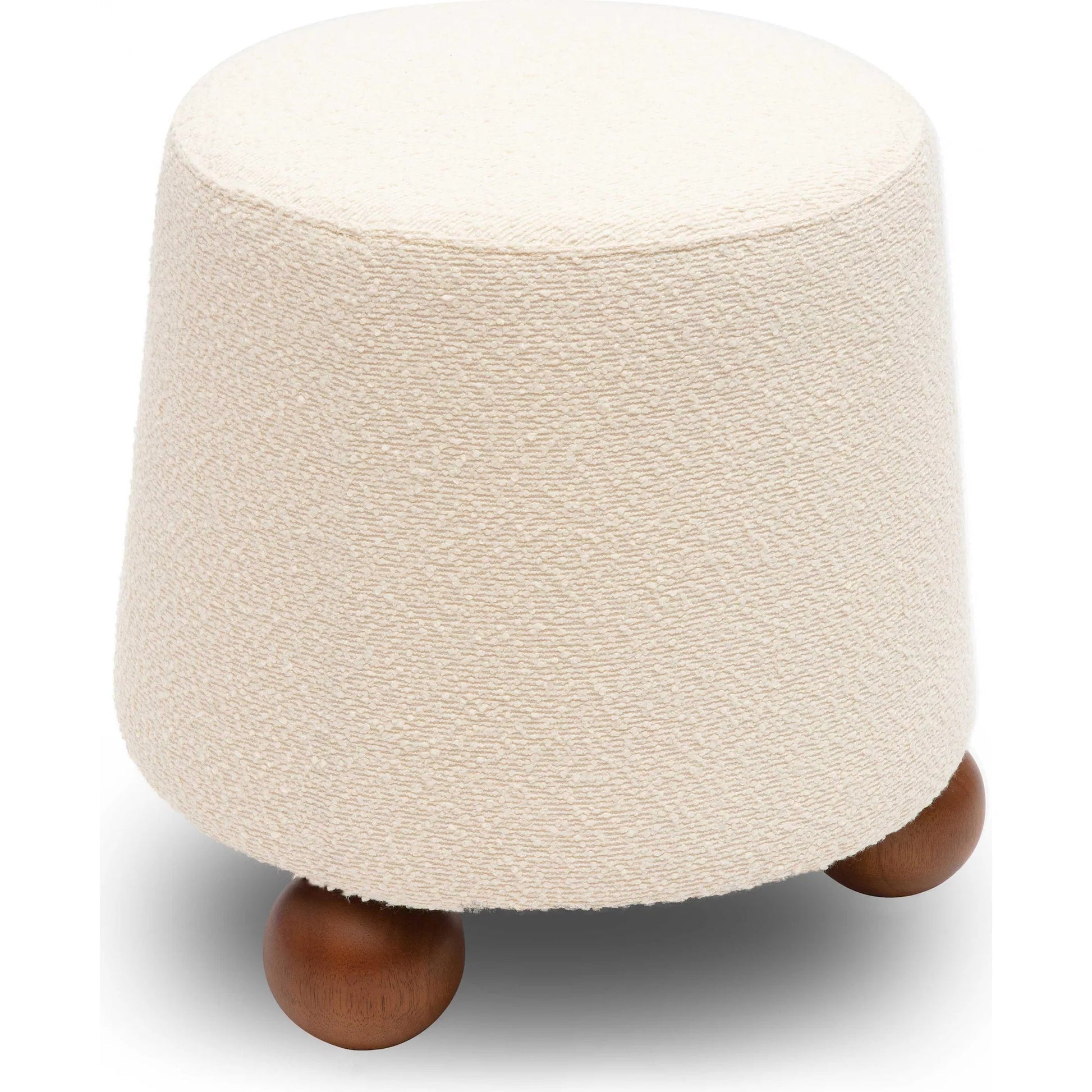 Jaine Boucle Stool by TOV Furniture. Made from boucle, plywood, wood in a unique style.