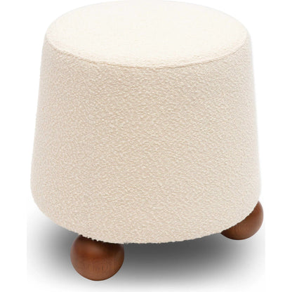 Jaine Boucle Stool by TOV Furniture. Made from boucle, plywood, wood in a unique style.