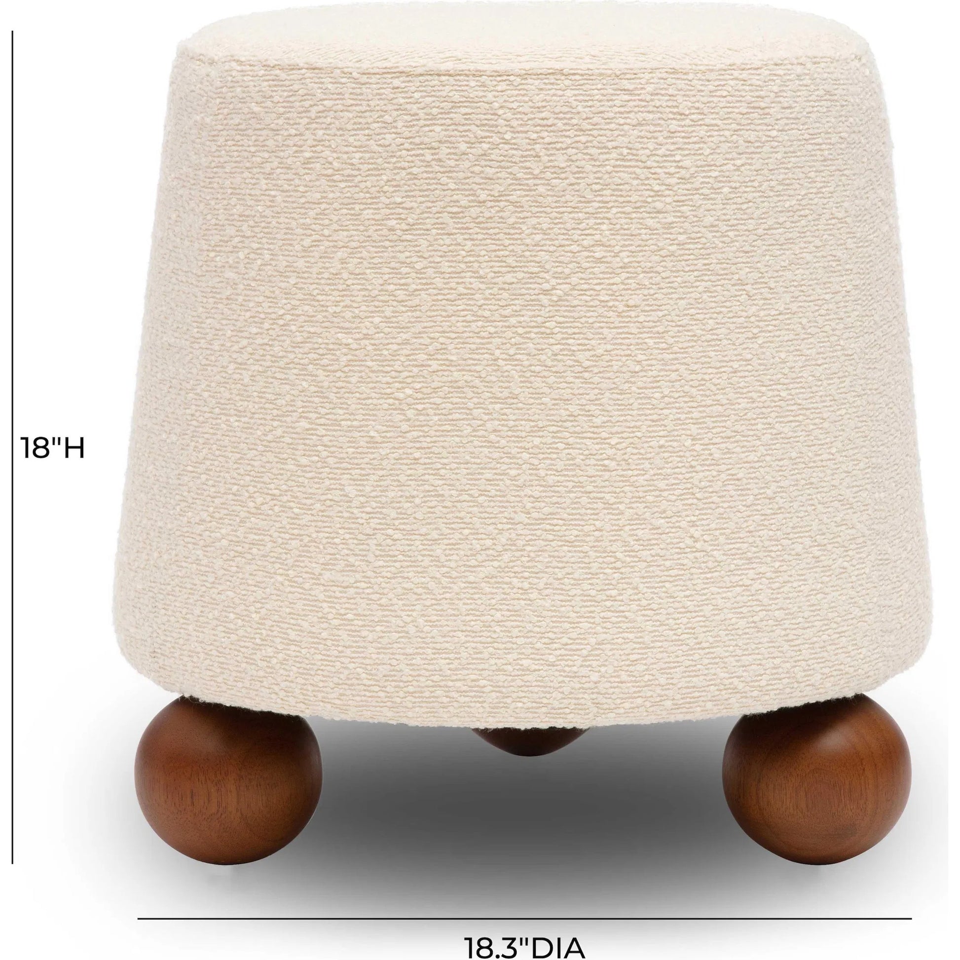 Jaine Boucle Stool by TOV Furniture. Made from boucle, plywood, wood in a unique style.