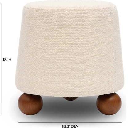 Jaine Boucle Stool by TOV Furniture. Made from boucle, plywood, wood in a unique style.