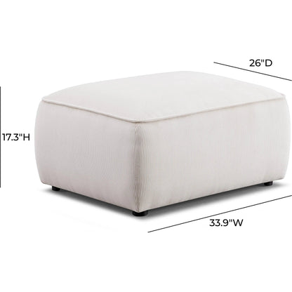 Travie Performance Corduroy Velvet Ottoman by TOV Furniture. Made from corduroy, plywood, wood in a transitional style.