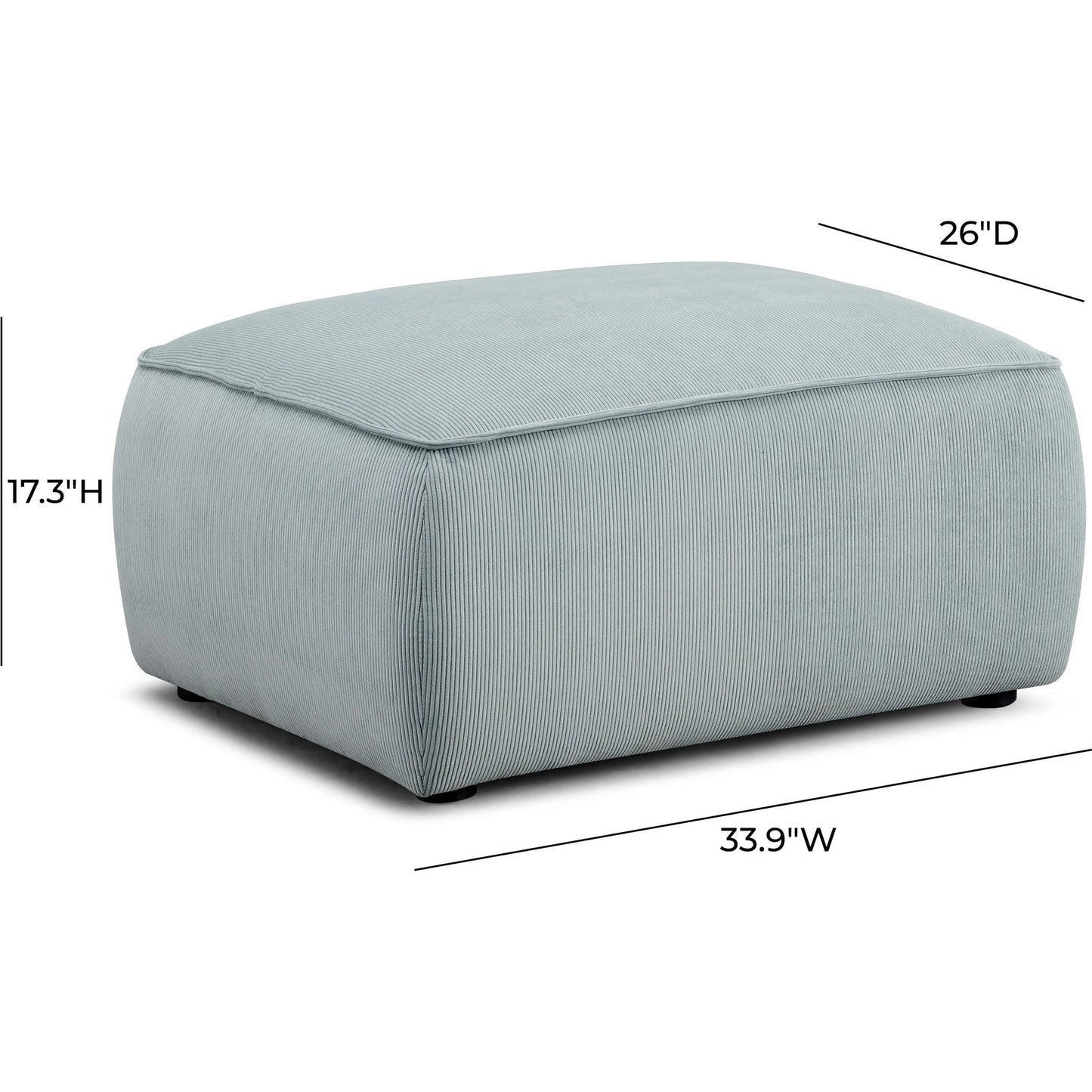 008 SI-2356386 | Additional Silo | Travie Performance Corduroy Velvet Ottoman by TOV Furniture. Made from corduroy, plywood, wood in a transitional style.