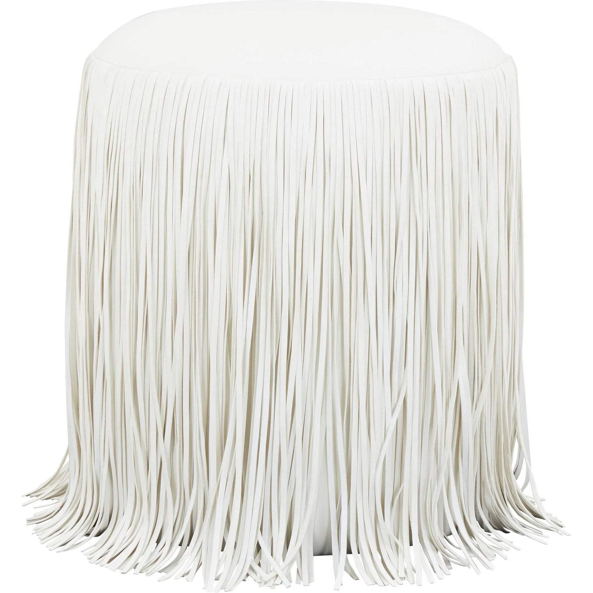 Shag Me Performance Vegan Leather Ottoman by TOV Furniture. Made from unique in a transitional style.