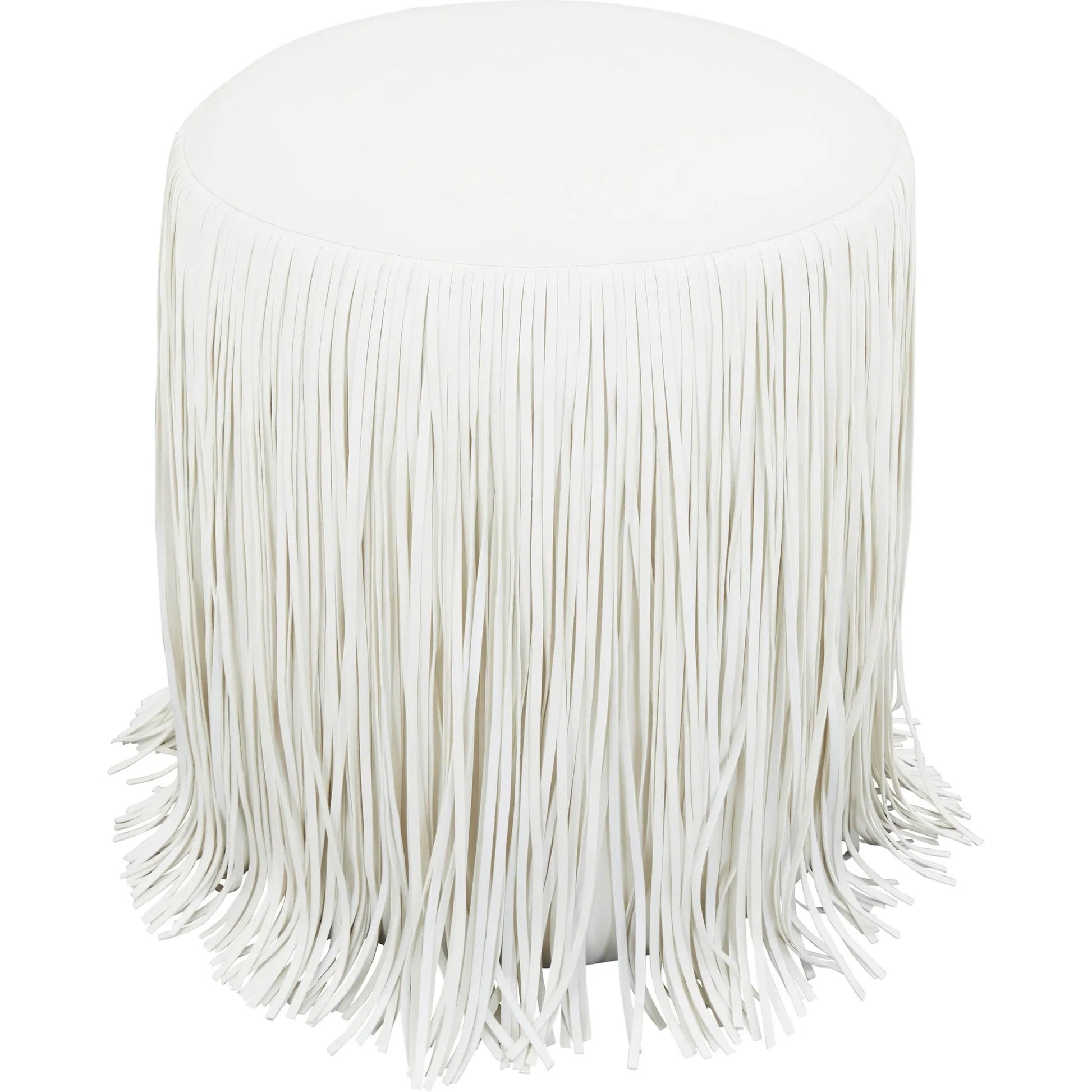 Shag Me Performance Vegan Leather Ottoman by TOV Furniture. Made from unique in a transitional style.