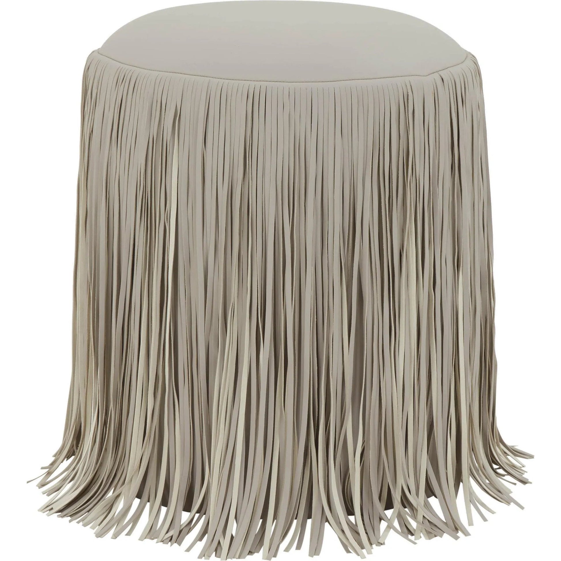 Shag Me Performance Vegan Leather Ottoman by TOV Furniture. Made from unique in a transitional style.