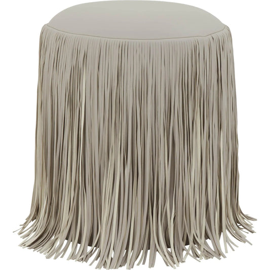 Shag Me Performance Vegan Leather Ottoman by TOV Furniture. Made from plywood, vegan leather, wood in a unique style.