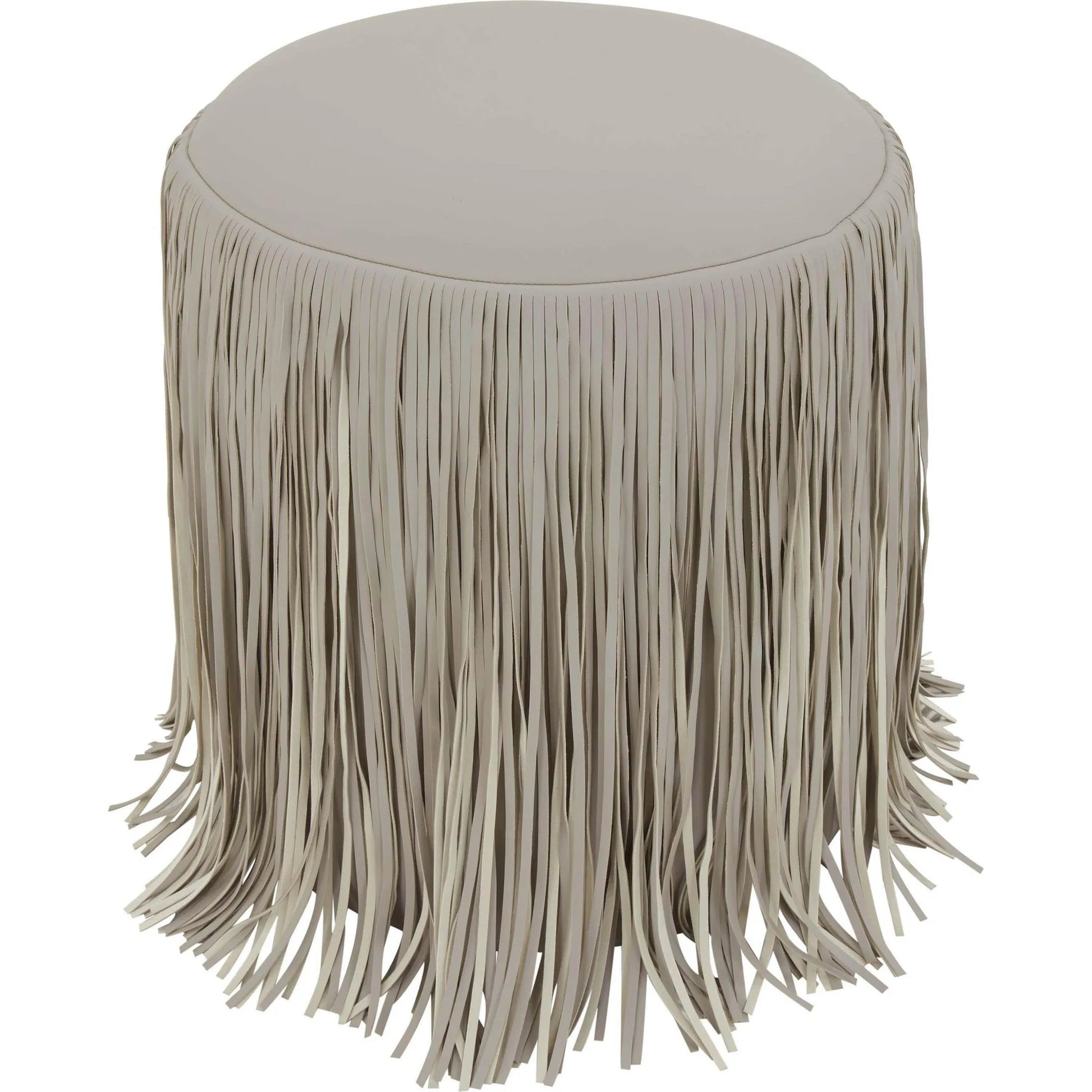 Shag Me Performance Vegan Leather Ottoman by TOV Furniture. Made from unique in a transitional style.