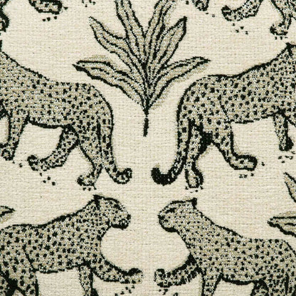 Dex Leopard Jacquard Ottoman by TOV Furniture. Made from fabric, plywood, wood in a unique style.