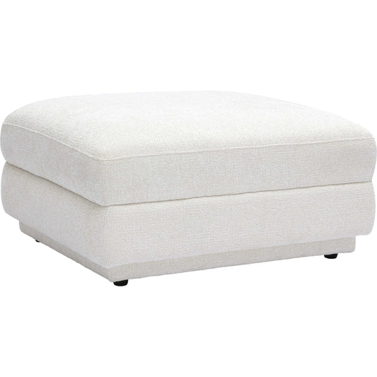 Perry Chenille Modular Ottoman by TOV Furniture in cream. Made from chenille, plywood, wood in a unique style.