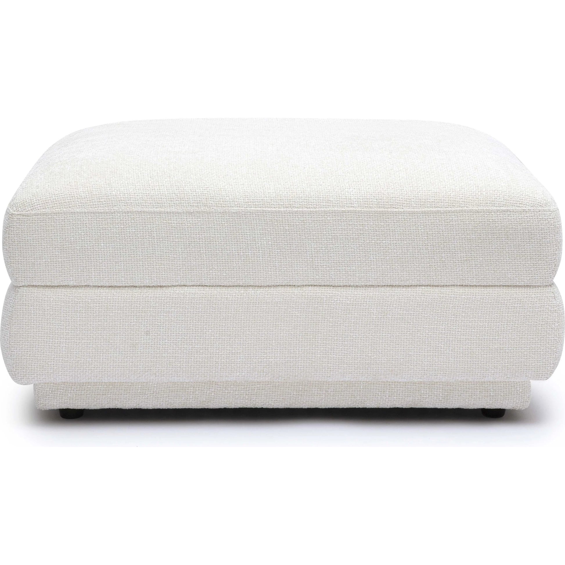 Perry Chenille Modular Ottoman by TOV Furniture in cream. Made from chenille, plywood, wood in a transitional style.