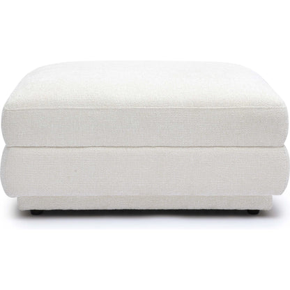 Perry Chenille Modular Ottoman by TOV Furniture in cream. Made from chenille, plywood, wood in a transitional style.