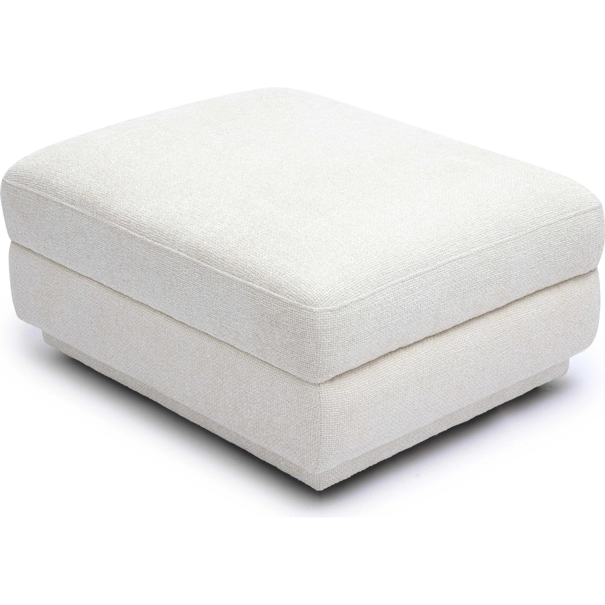 Perry Chenille Modular Ottoman by TOV Furniture in cream. Made from chenille, plywood, wood in a transitional style.
