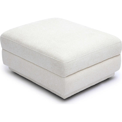Perry Chenille Modular Ottoman by TOV Furniture in cream. Made from chenille, plywood, wood in a transitional style.