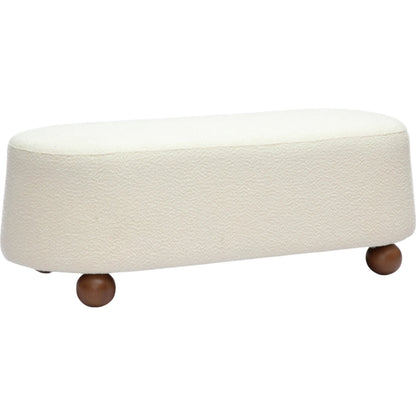 Jaine Boucle Ottoman by TOV Furniture. Made from boucle, plywood, wood in a unique style.