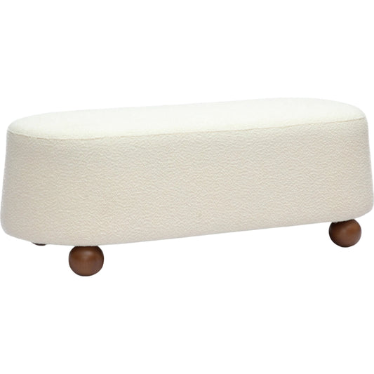 001 SI-2320921 | Primary Silo | Jaine Boucle Ottoman by TOV Furniture. Made from boucle, plywood, wood in a unique style.
