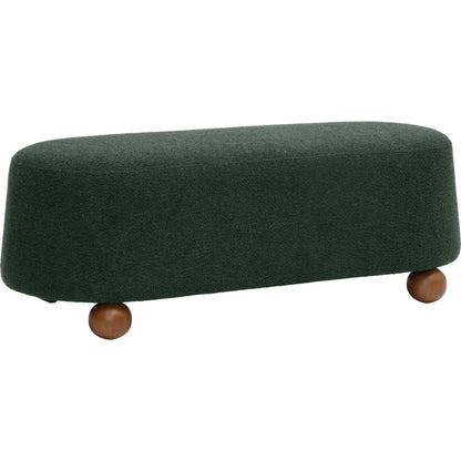 Jaine Boucle Ottoman by TOV Furniture. Made from boucle, plywood, wood in a unique style.