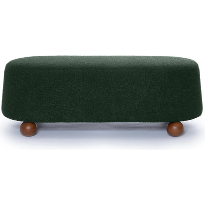 Jaine Boucle Ottoman by TOV Furniture. Made from boucle, plywood, wood in a unique style.