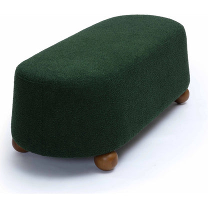 Jaine Boucle Ottoman by TOV Furniture. Made from boucle, plywood, wood in a unique style.