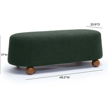 Jaine Boucle Ottoman by TOV Furniture. Made from boucle, plywood, wood in a unique style.