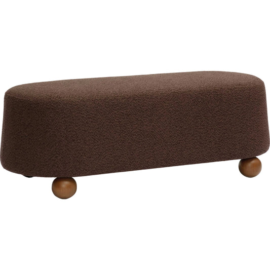 Jaine Boucle Ottoman by TOV Furniture. Made from boucle, plywood, wood in a unique style.