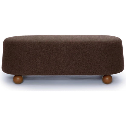 Jaine Boucle Ottoman by TOV Furniture. Made from boucle, plywood, wood in a unique style.
