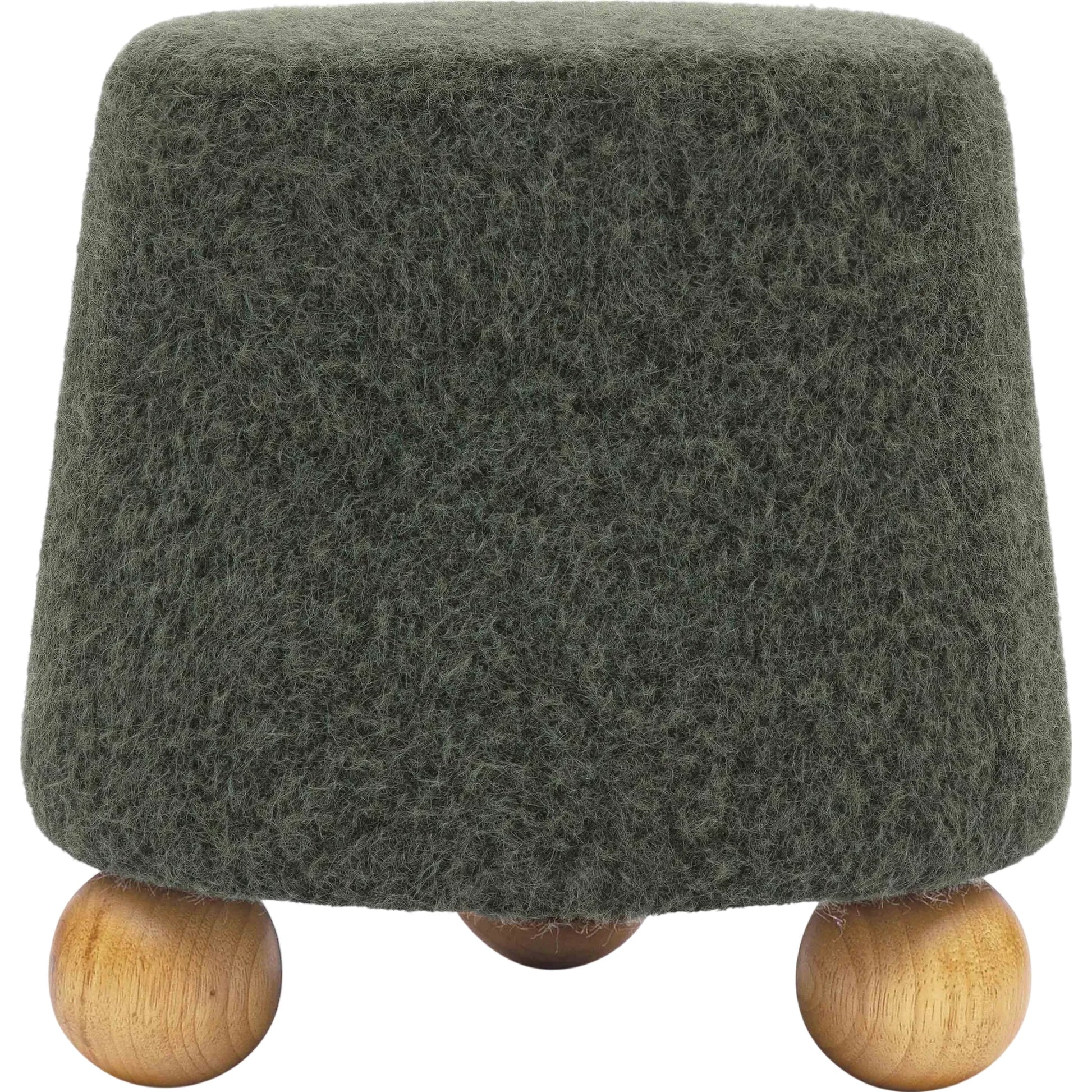 Jaine Loose Mohair Stool by TOV Furniture. Made from faux mohair, plywood, wood in a unique style.
