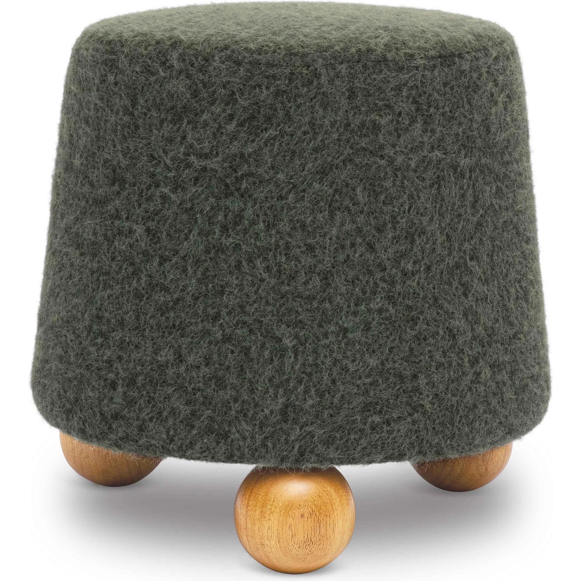 Jaine Loose Mohair Stool by TOV Furniture. Made from faux mohair, plywood, wood in a unique style.