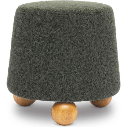 Jaine Loose Mohair Stool by TOV Furniture. Made from faux mohair, plywood, wood in a unique style.