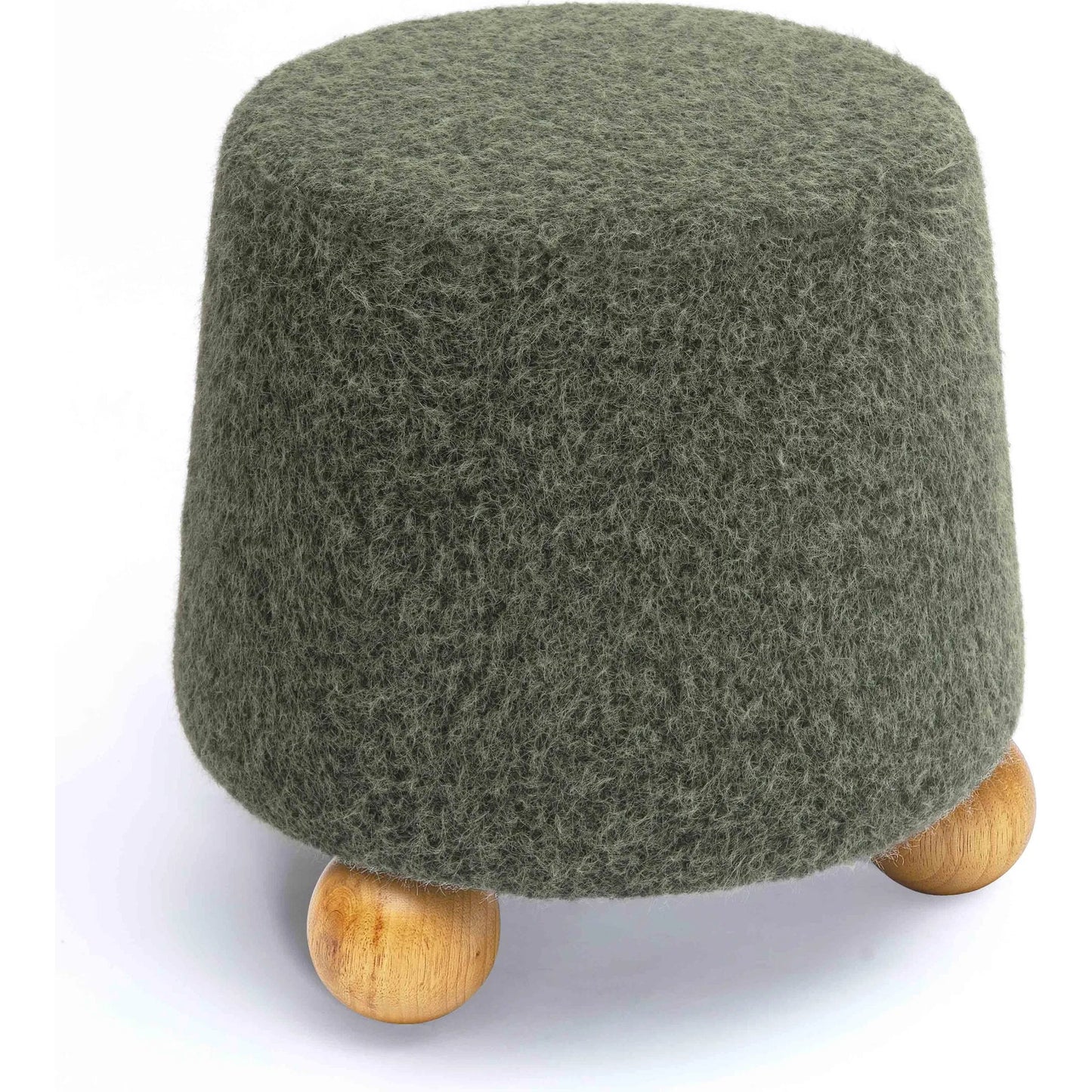 005 SI-2320927 | Unknown | Jaine Loose Mohair Stool by TOV Furniture. Made from faux mohair, plywood, wood in a unique style.