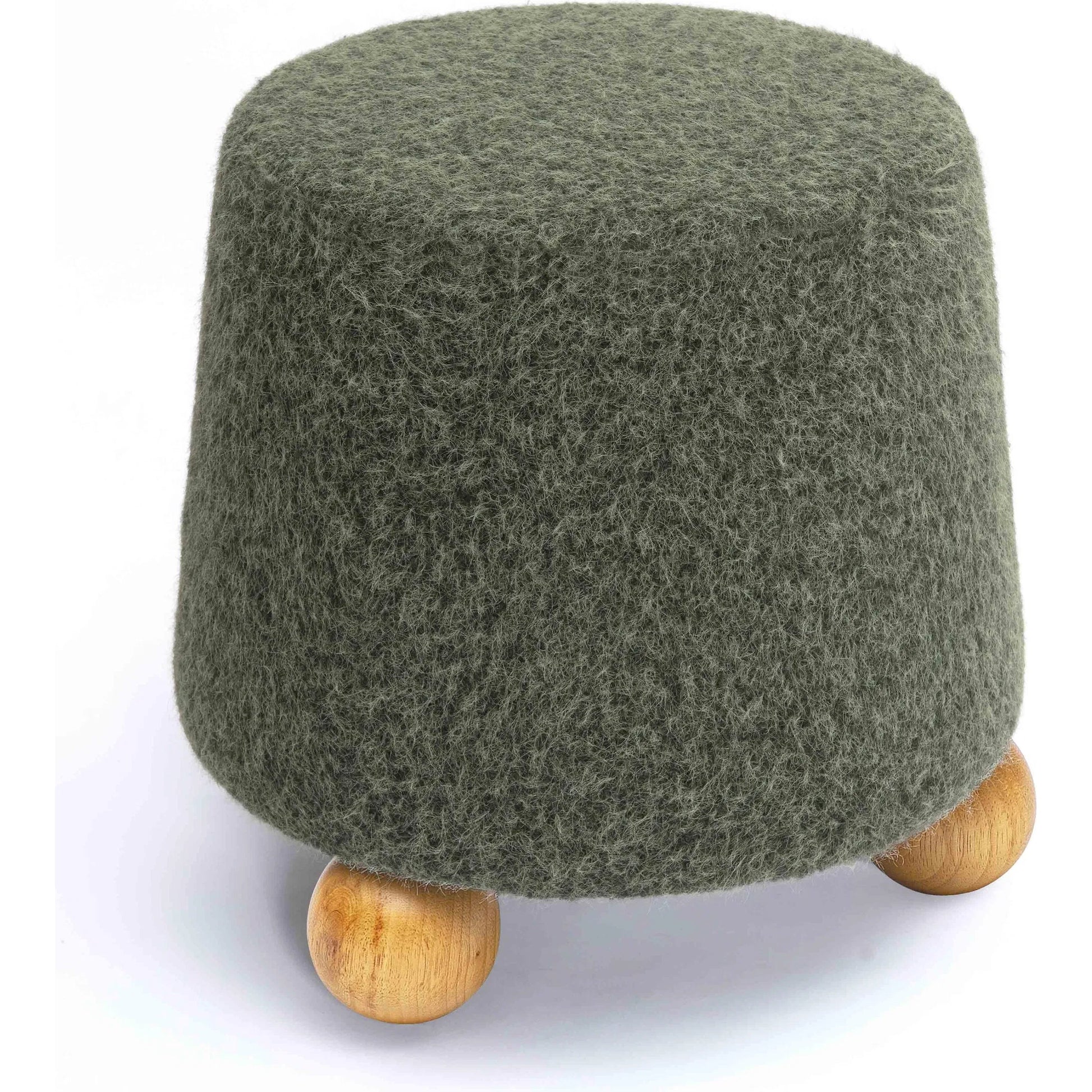 Jaine Loose Mohair Stool by TOV Furniture. Made from faux mohair, plywood, wood in a unique style.