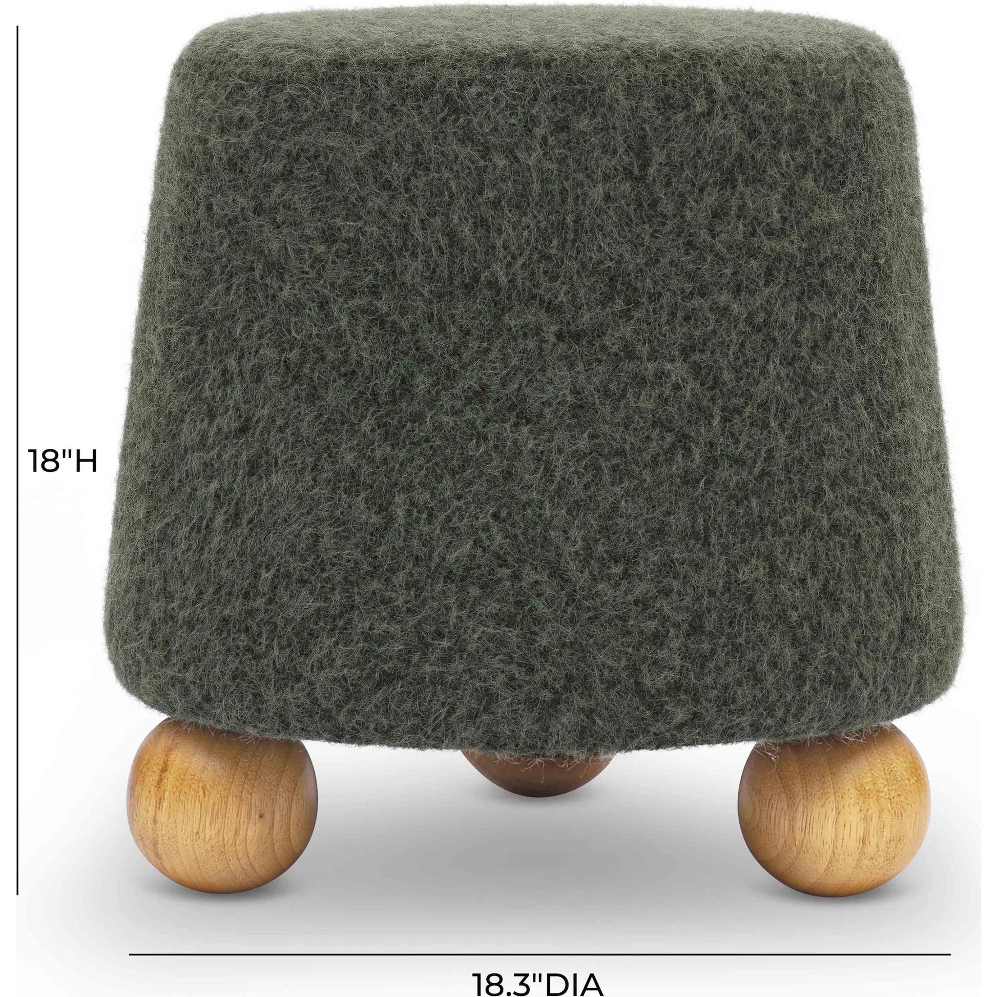Jaine Loose Mohair Stool by TOV Furniture. Made from faux mohair, plywood, wood in a unique style.