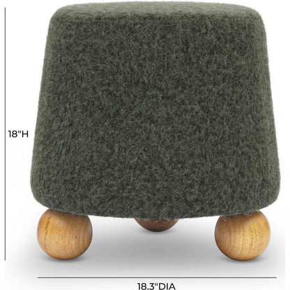 Jaine Loose Mohair Stool by TOV Furniture. Made from faux mohair, plywood, wood in a unique style.