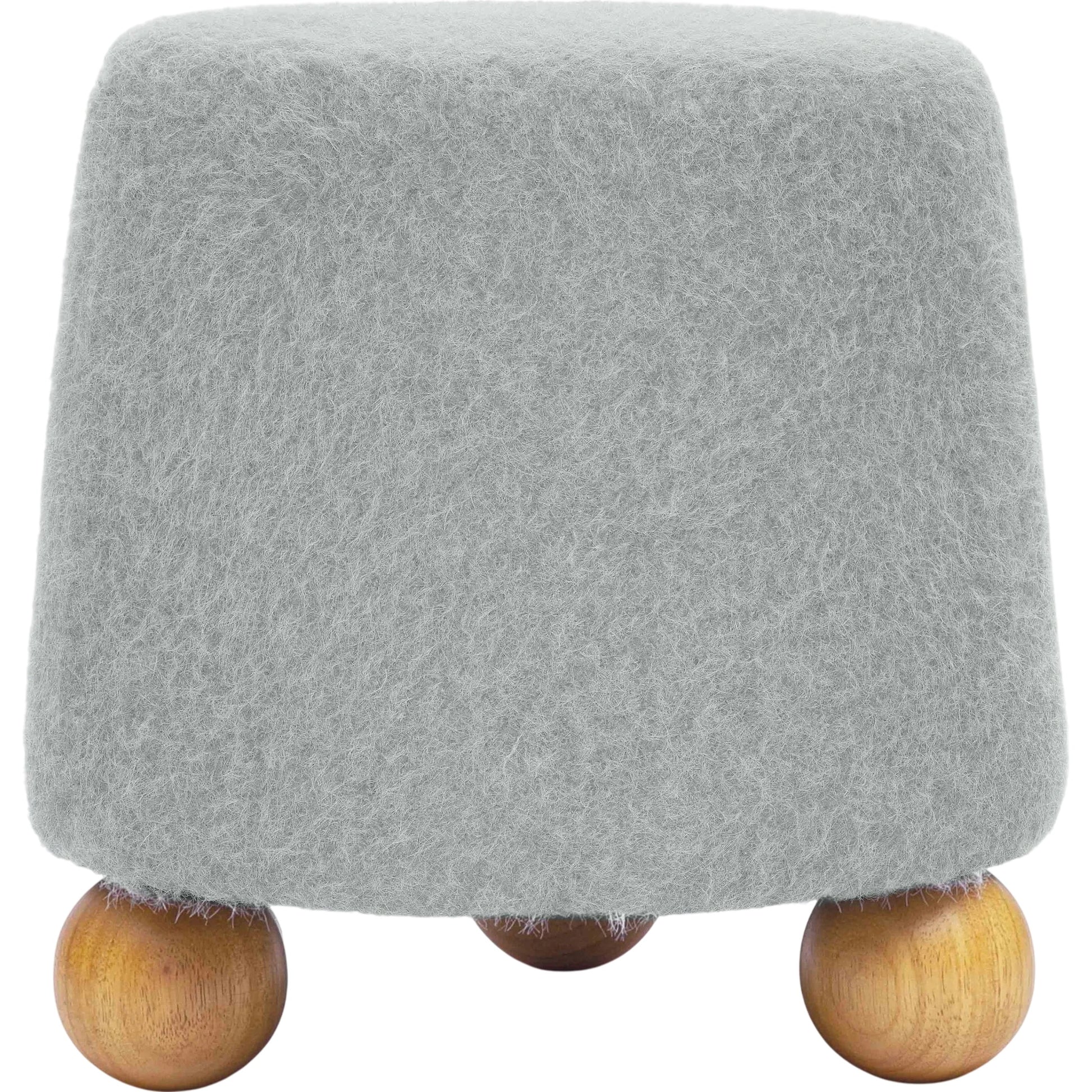 Jaine Loose Mohair Stool by TOV Furniture. Made from faux mohair, plywood, wood in a unique style.
