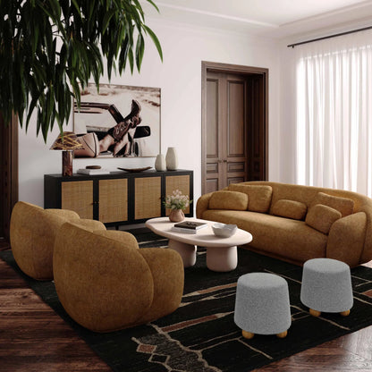 Jaine Loose Mohair Stool by TOV Furniture. Made from faux mohair, plywood, wood in a unique style.