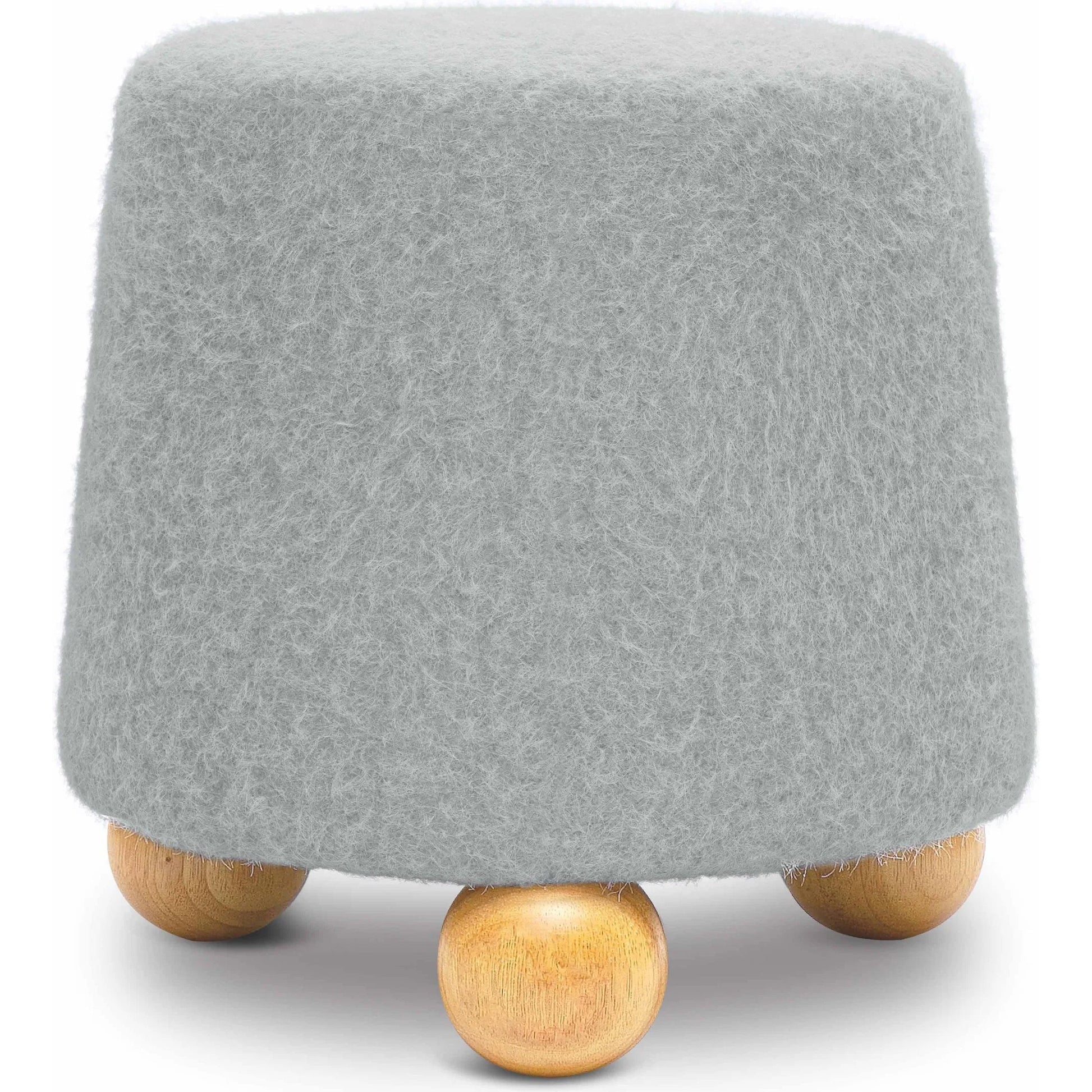 Jaine Loose Mohair Stool by TOV Furniture. Made from faux mohair, plywood, wood in a unique style.