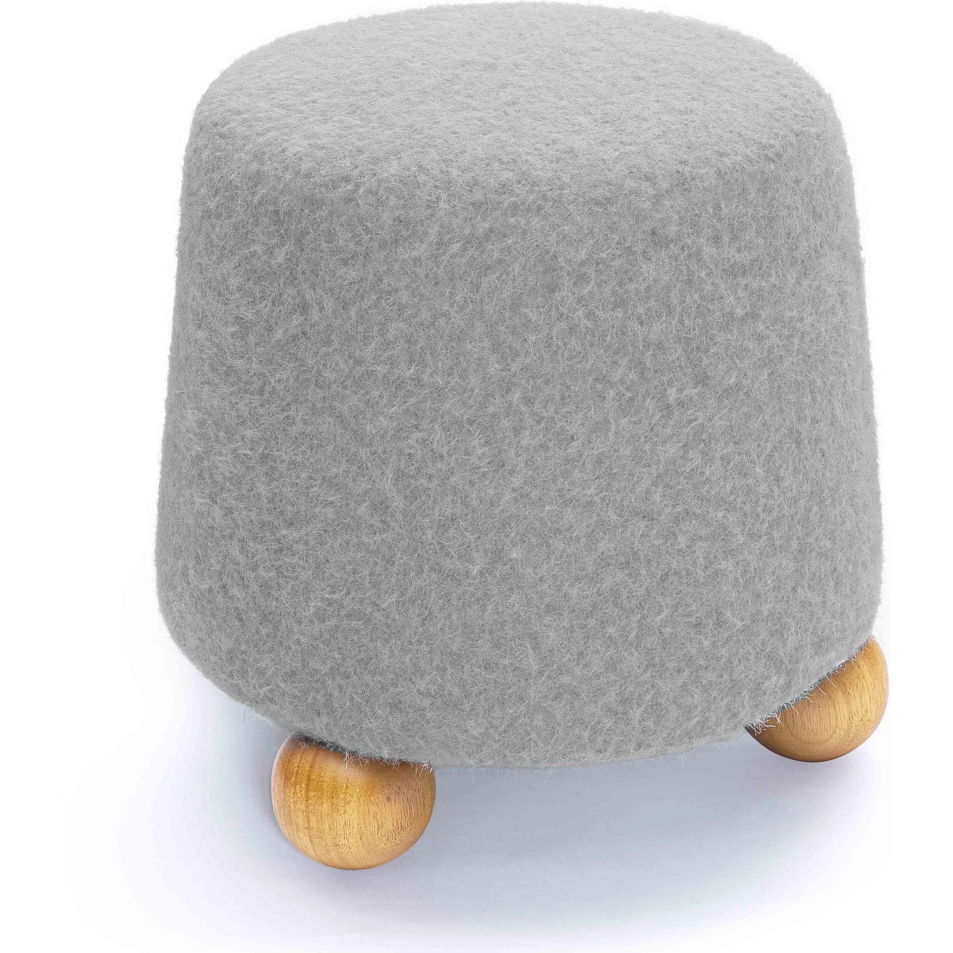 Jaine Loose Mohair Stool by TOV Furniture. Made from faux mohair, plywood, wood in a unique style.