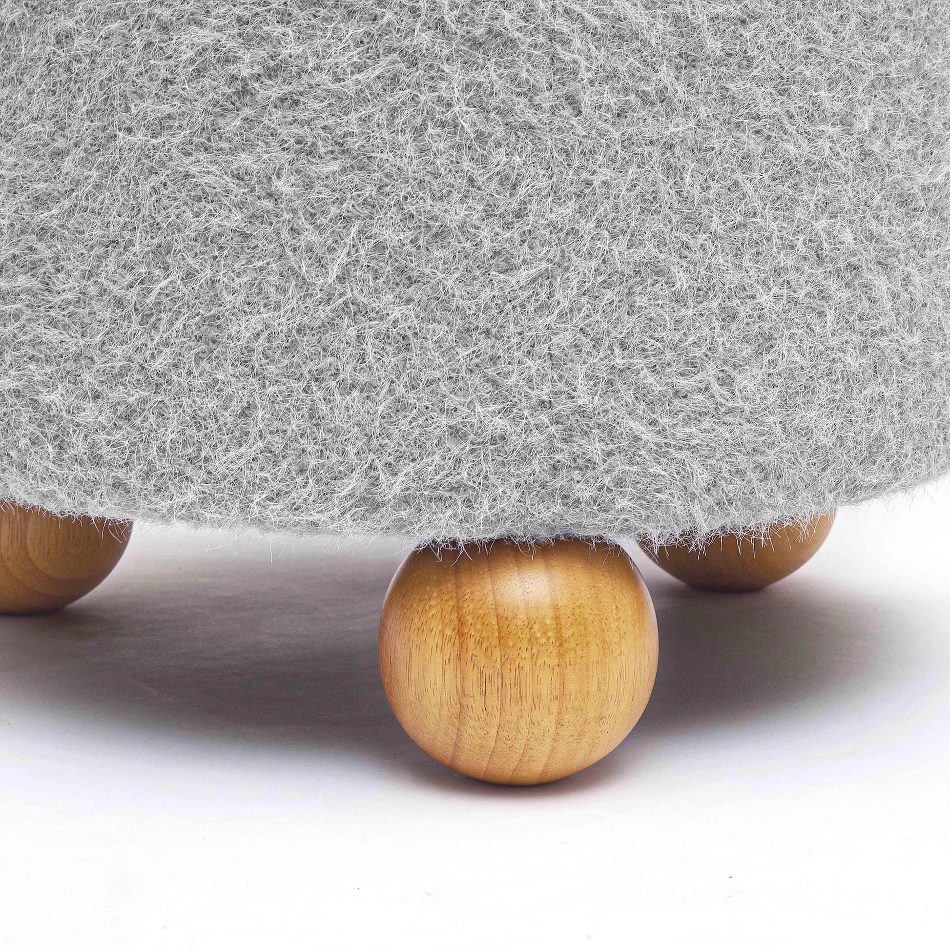Jaine Loose Mohair Stool by TOV Furniture. Made from faux mohair, plywood, wood in a unique style.
