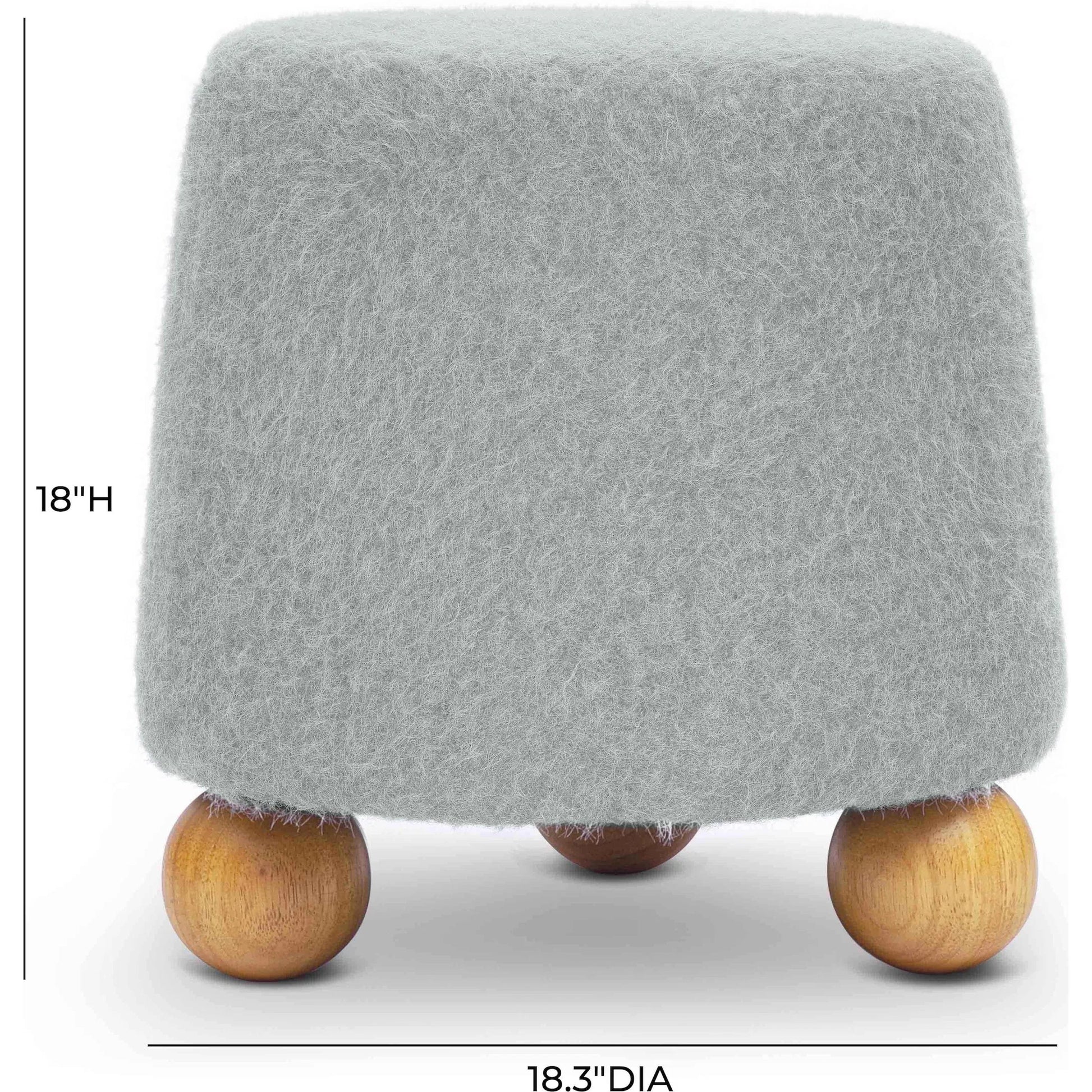 Jaine Loose Mohair Stool by TOV Furniture. Made from faux mohair, plywood, wood in a unique style.