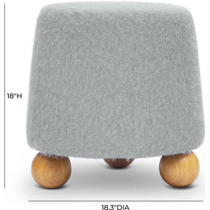 Jaine Loose Mohair Stool by TOV Furniture. Made from faux mohair, plywood, wood in a unique style.