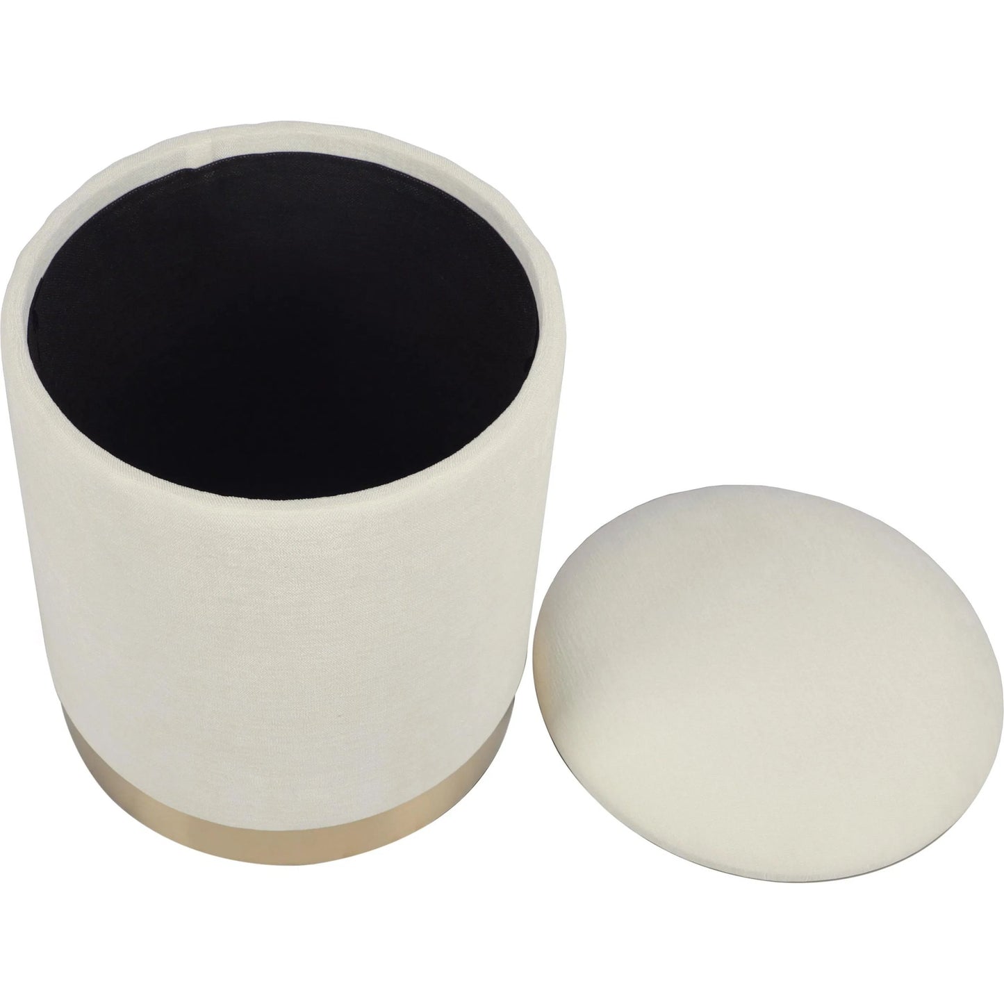 004 SI-2356413 | Additional Silo | Zoe Chenille Storage Ottoman by TOV Furniture in cream. Made from chenille, iron, mdf in a unique style.