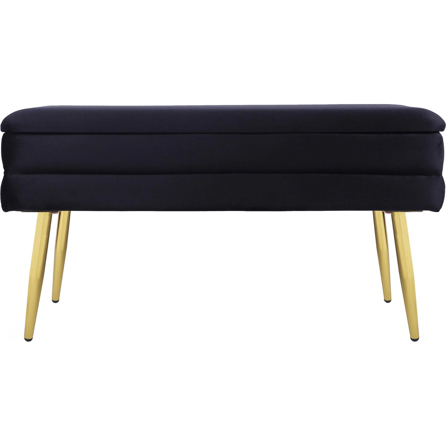 002 SI-2356412 | Additional Silo | Ziva Velvet Storage Bench by TOV Furniture in black. Made from iron, mdf, velvet in a modern style.