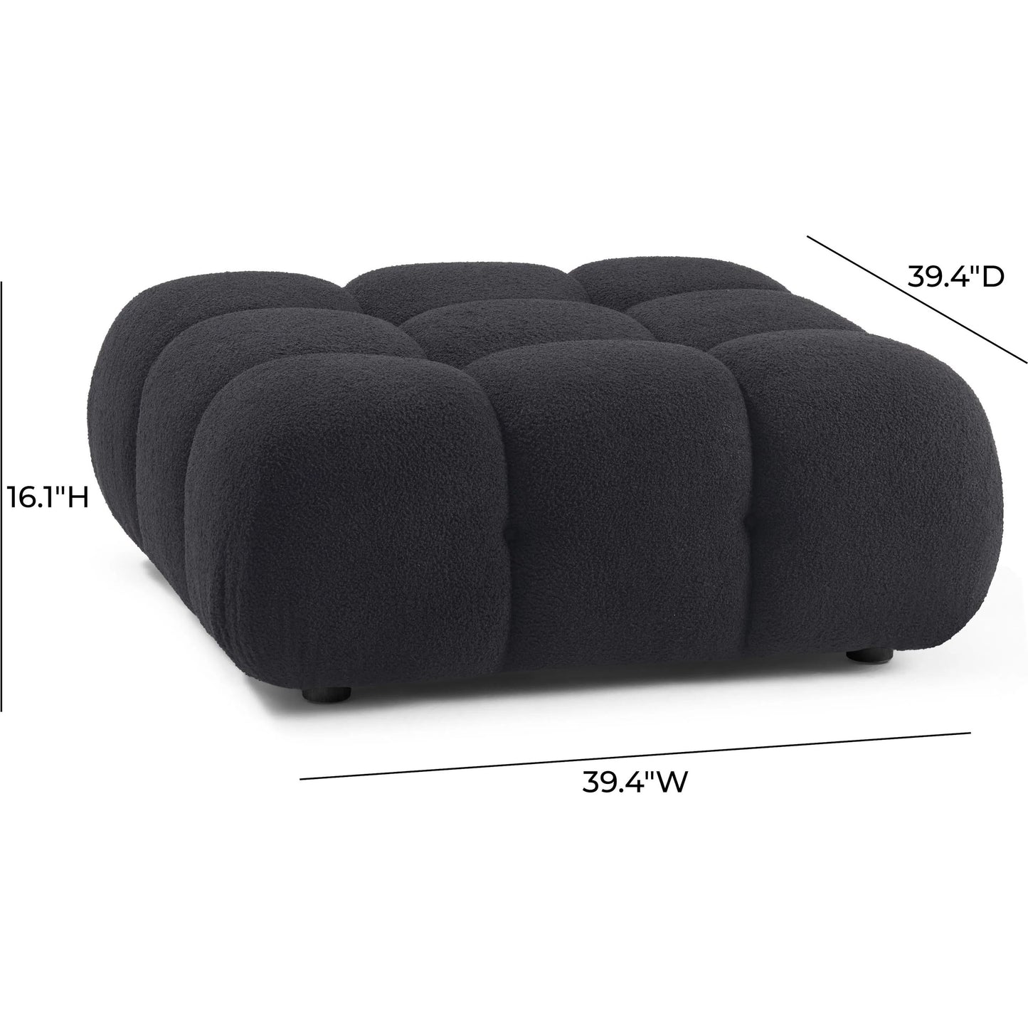 007 SI-2439912 | Additional Silo | Calliope Vegan Shearling Modular Ottoman by TOV Furniture. Made from fabric, plywood, wood in a transitional style.
